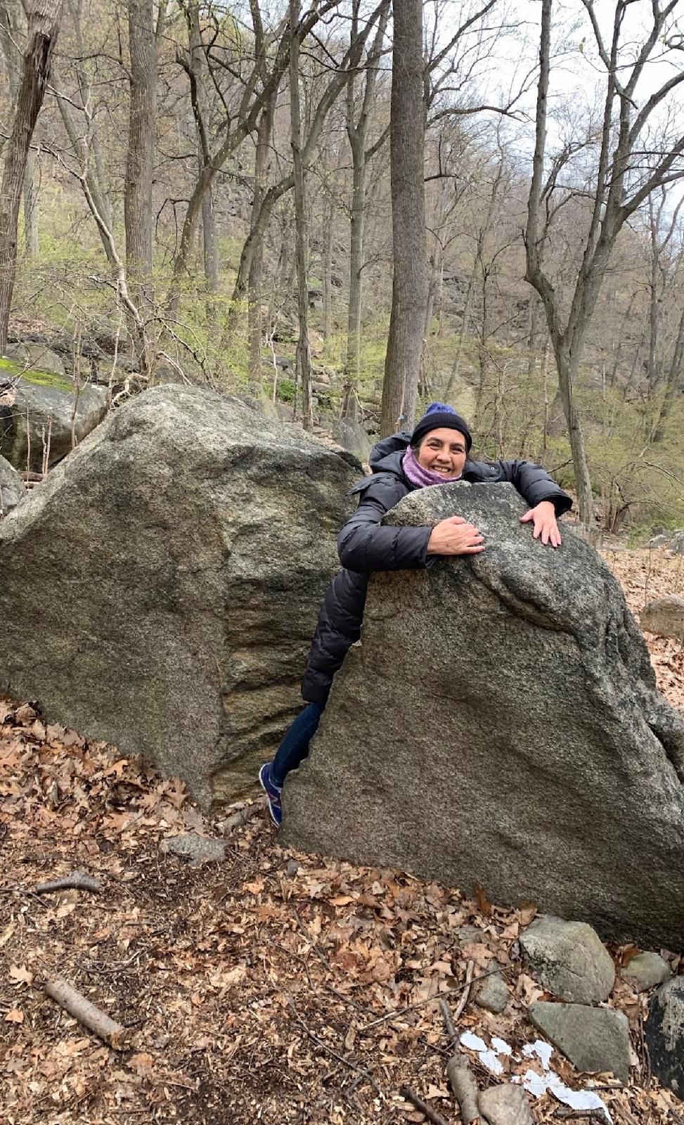 margoth hugging a rock